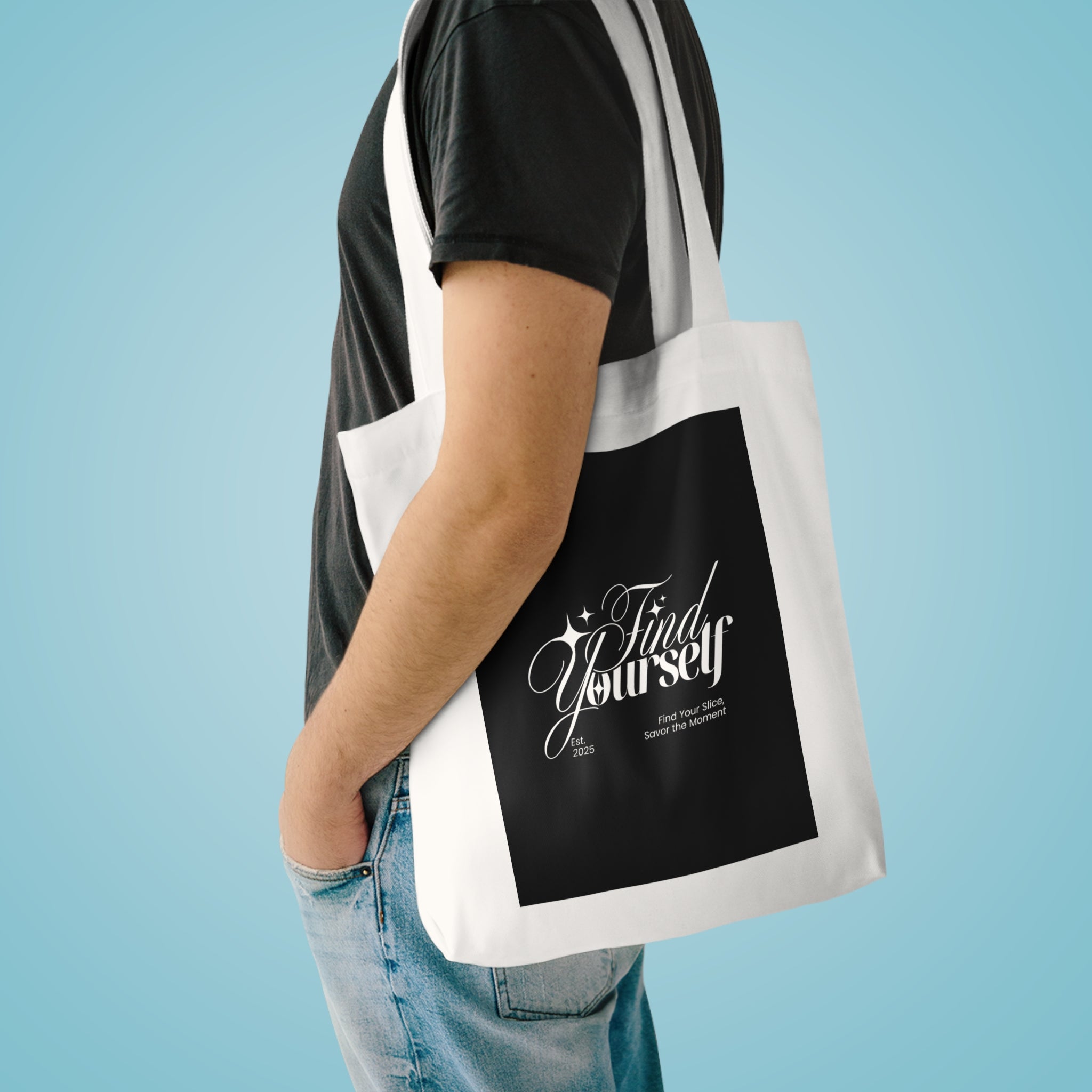 Find Yourself Cotton Tote Bag | Inspirational Market Bag, Eco-Friendly Shopping Tote, Motivational Gift, Everyday Carryall, Unique Gift Idea